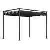 PERGOLA aus Metall 298x213x221 cm in Schwarz mit Schiebedach - Schwarz, Metall (298/221/213cm) - Modfu