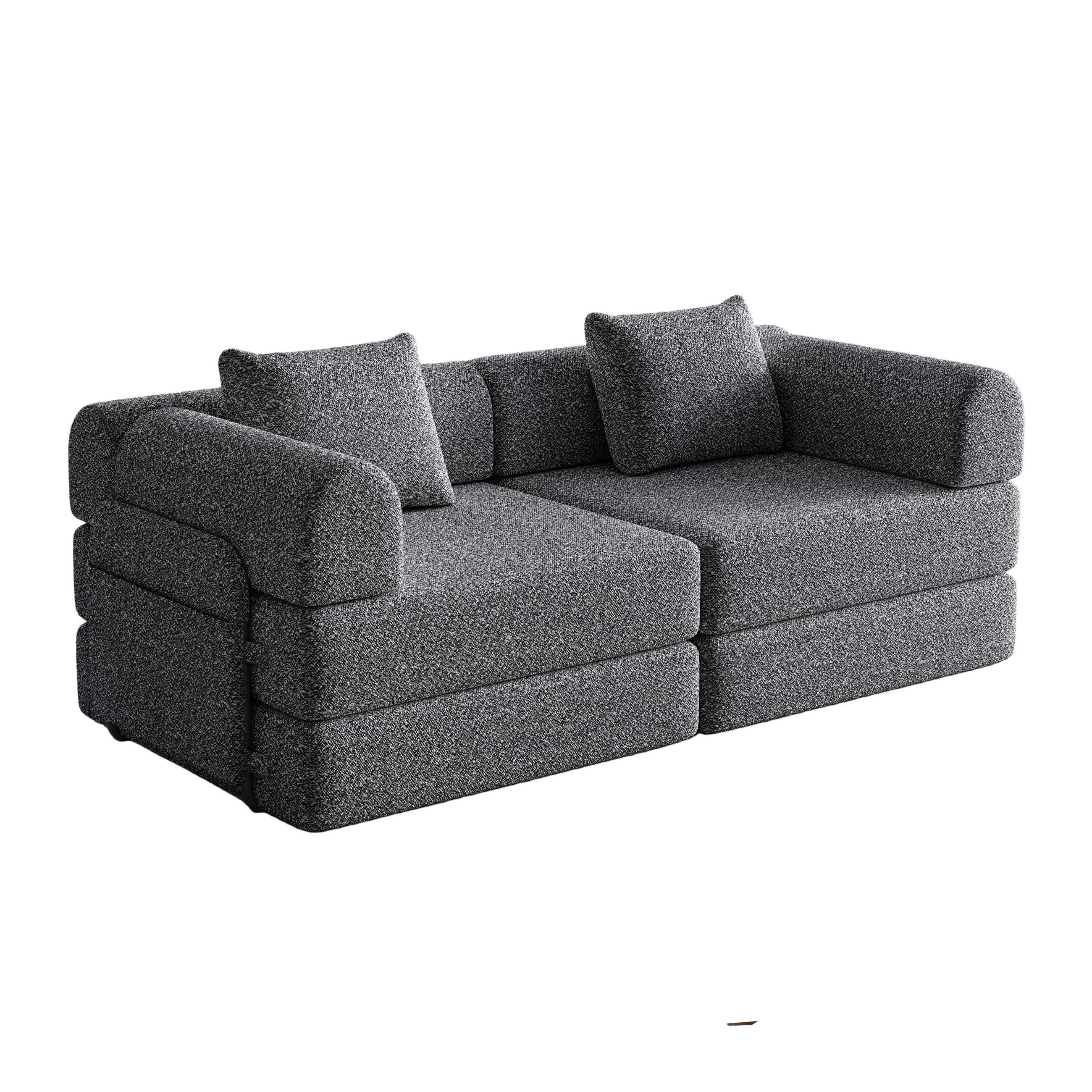 SCHLAFSOFA DE-34530 2-in-1 mit Staufach und Stahlrahmen Grau - Grau, Metall (91.4/69.8/183.8cm) - ComfortXL