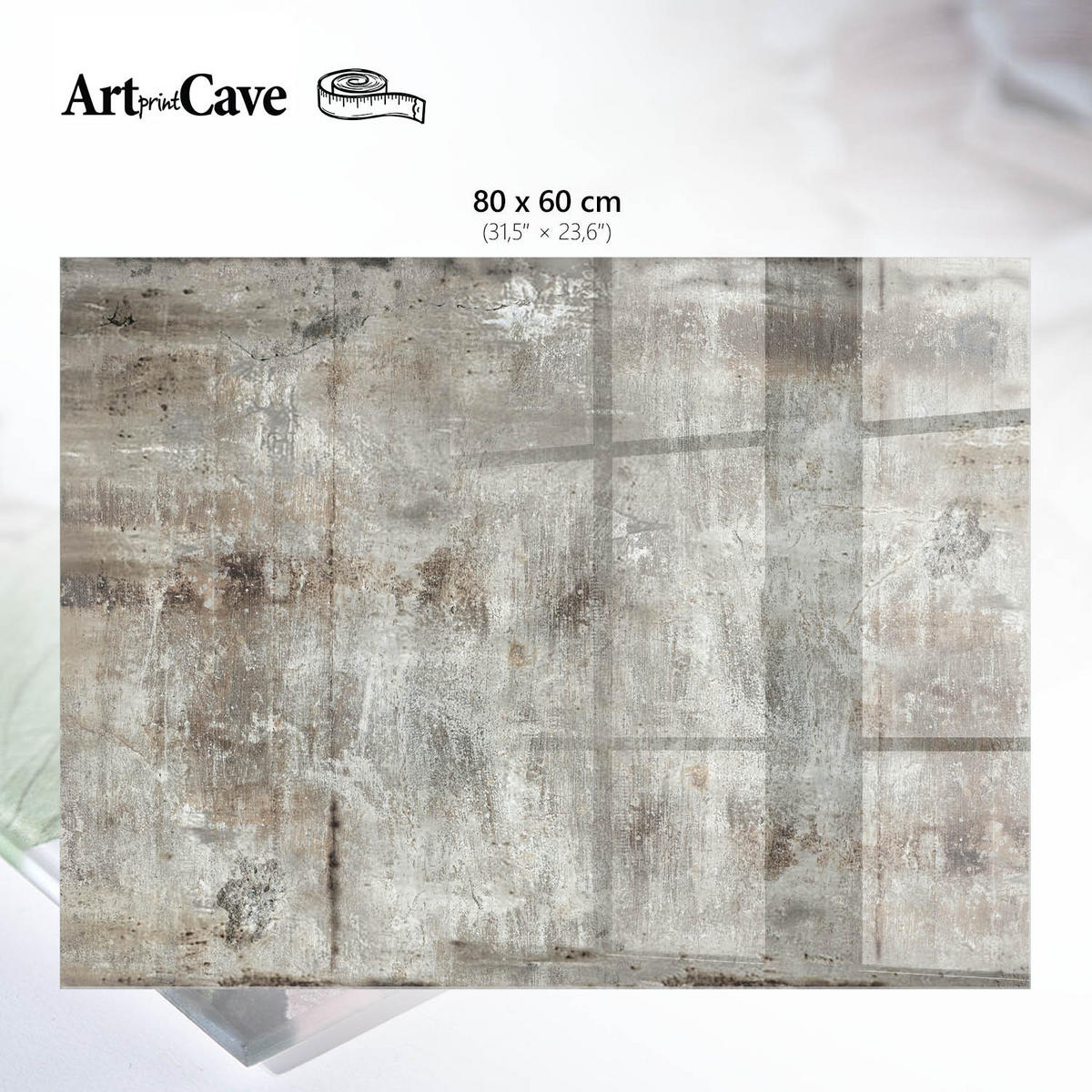 GLASPLATTE 80x60 cm – Rohstruktur - Braun, Glas (0.4/80/60cm) - ArtPrintCave