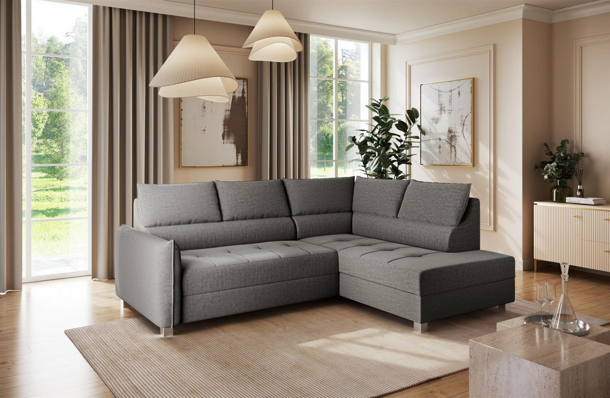 ECKSOFA Marno - Schieferfarben, Holzwerkstoff/Textil (260/200cm) - Fun Möbel