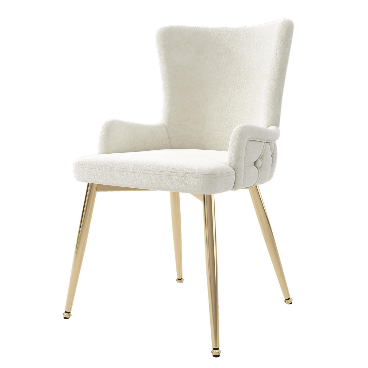 ESSZIMMERSTUHL 2er-Set Samt Beige mit Metallbeinen - Beige, Metall (47/85/49cm) - Meubliv
