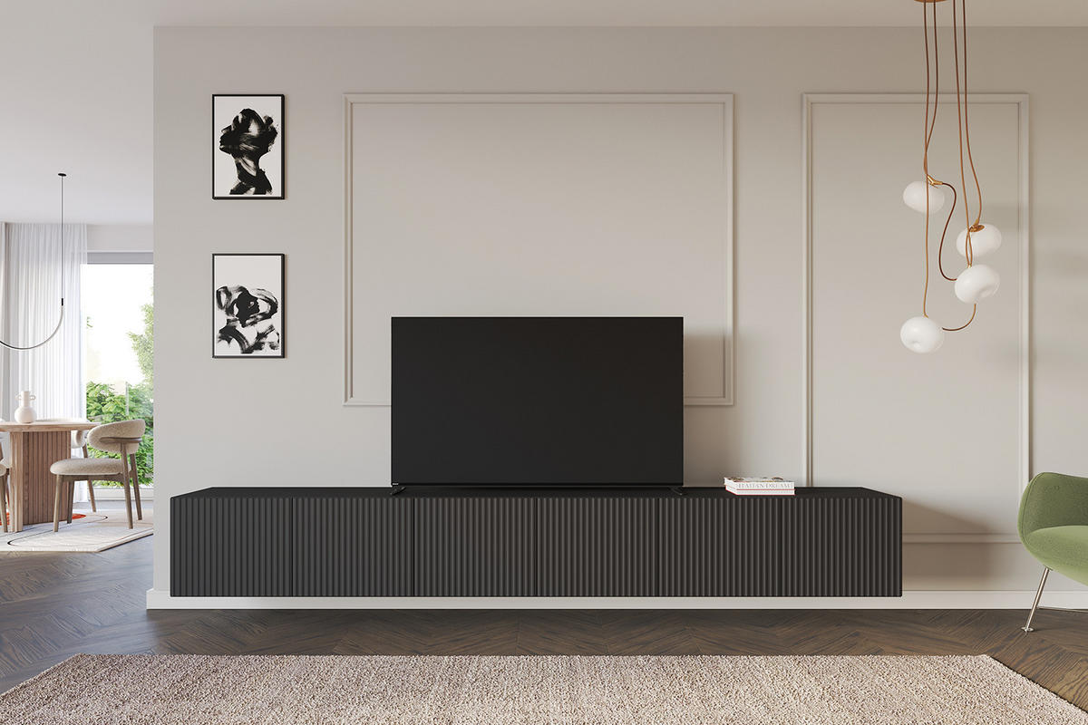 LOWBOARD NOA-2-W 3x100x40x41 cm - Schwarz - Schwarz, Holzwerkstoff (300/40/41cm) - ALTDECOR