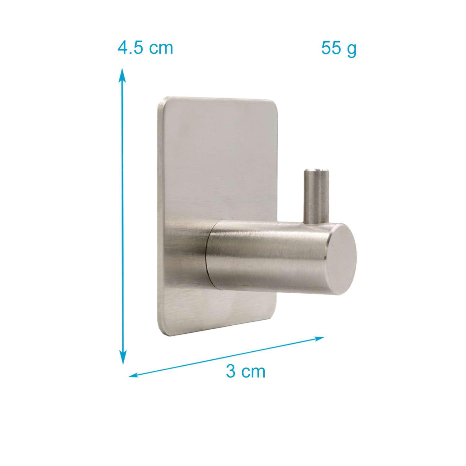 HANDTUCHHALTER selbstklebender Haken (4-tlg.) - Silberfarben, Metall (4.5/3/4.5cm) - Intirilife