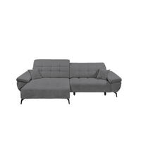 ECKSCHLAFSOFA mit Schlaffunktion & elektrischer Sitztiefenverstellung - Silberfarben/Schwarz, Holz/Holzwerkstoff (297/170cm) - ed exciting design