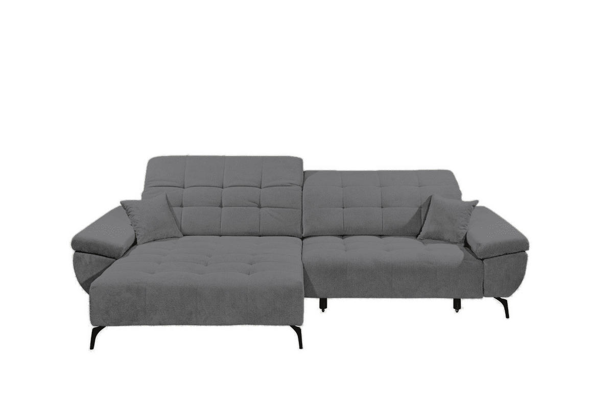 ECKSCHLAFSOFA mit Schlaffunktion & elektrischer Sitztiefenverstellung - Silberfarben/Schwarz, Holz/Holzwerkstoff (297/170cm) - ed exciting design