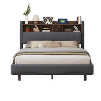 POLSTERBETT 140/200 cm Grau aus Stoff mit LED-Beleuchtung - Grau, Textil (140/200cm) - OKMYHOME