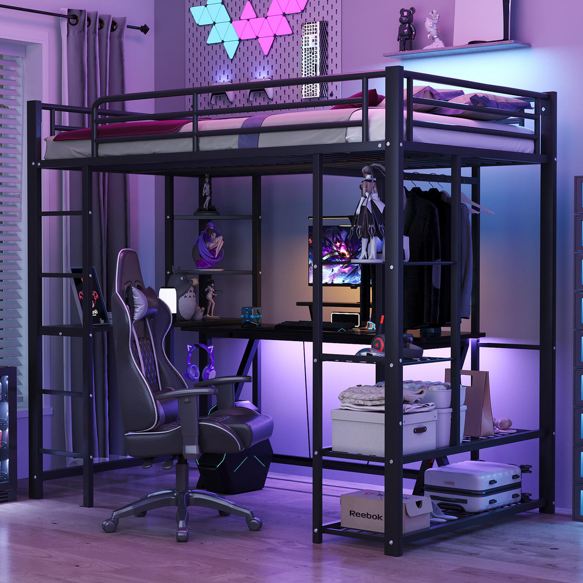 HOCHBETT 90/200 cm Schwarz - Schwarz, Metall - Raumix