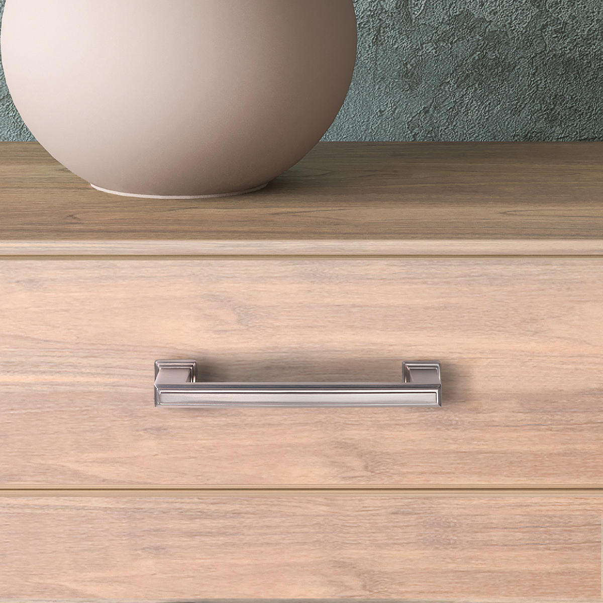 MÖBELGRIFFE Tanger, L147.5mm, 128mm Achsenabstand, Zamak, Nickel satiniert 5er-set - Silberfarben, Kunststoff (1.7/3/14.75cm) - EMUCA