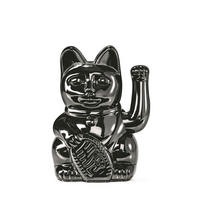 WINKEKATZE Lucky Cat Maneki Neko Egypt, Kunststoff, Shiny Black, 15 cm - Schwarz, Kunststoff (10.5/15/8.5cm) - Donkey Products