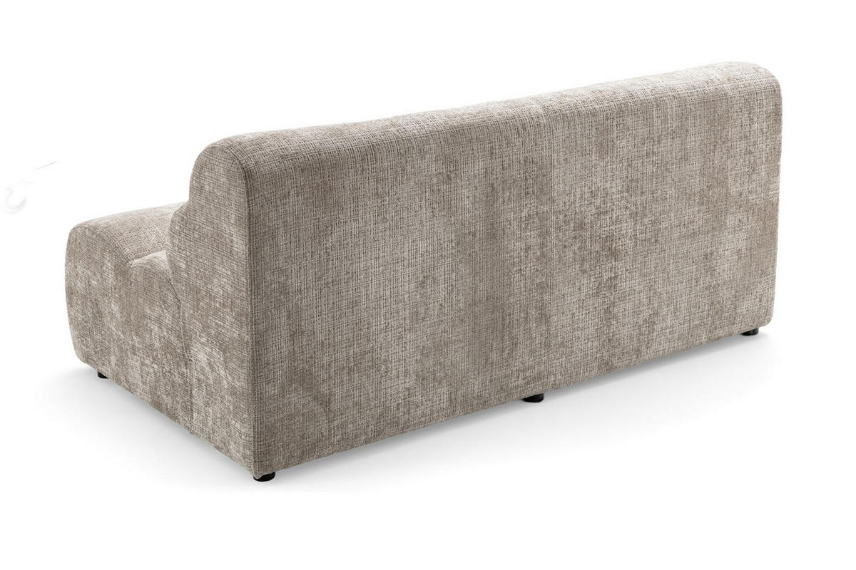 2-SITZER modulares Sofa VEER, Breite 213 cm Chenille Webstoff Beige - Beige/Schwarz, Holz/Kunststoff (213/75/95cm) - Muffo