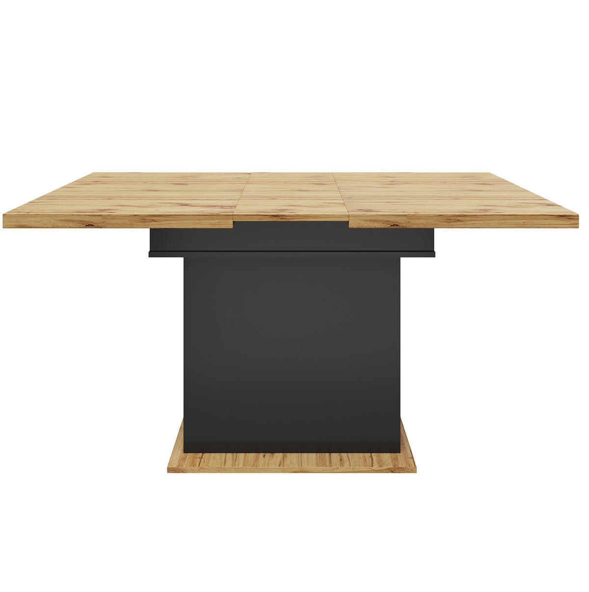 AUSZIEHTISCH 110-140/80/75 cm in Schwarz/Natur mit LED-Beleuchtung & Stauraum - Schwarz, Holzwerkstoff (110/80/75cm) - BEAOK