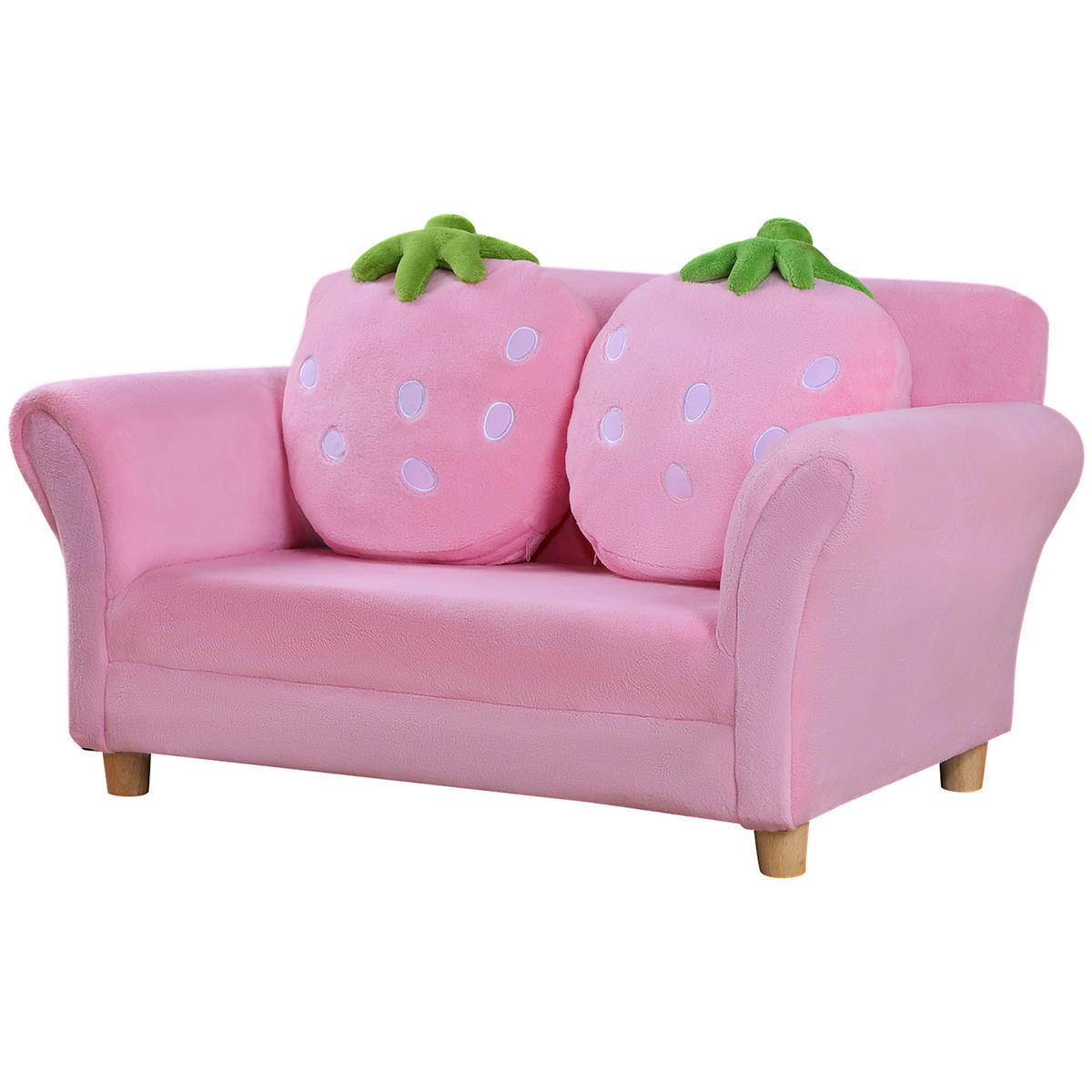 KINDERSESSEL DE-10394 Kindersofa mit Korallenvlies Rosa - Pink, Metall (53/48/90cm) - ComfortXL
