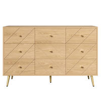 KOMMODE Natur 120/39/80 cm 9 Schubladen - Naturfarben, Holzwerkstoff (120/80/39cm) - PANGIVO