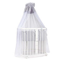 BABYBETT WHITE, 7in1 mit Matratze - Weiß/Grau, Holz (73/123cm) - waldin