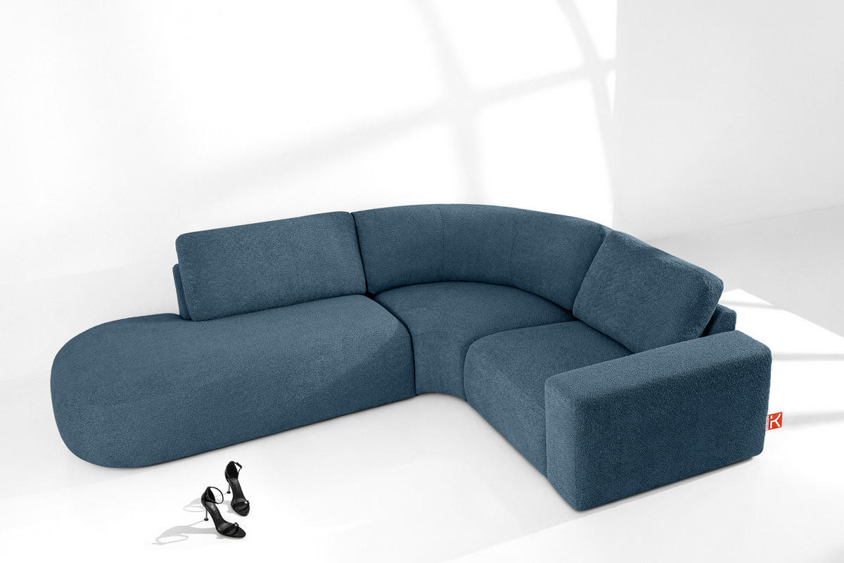 ECKSOFA LINKS ZUCCO, Dunkelblau - Dunkelblau, Holz/Holzwerkstoff (224/293cm) - KONSIMO®