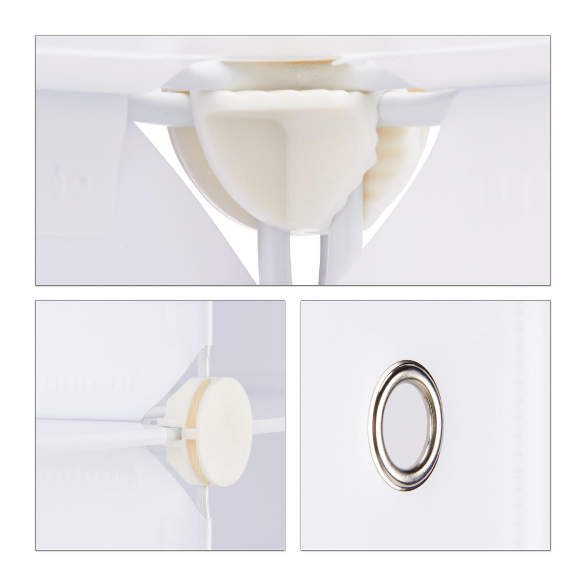 REGALSYSTEM - Weiß, Kunststoff/Metall (110/181/37cm) - Relaxdays