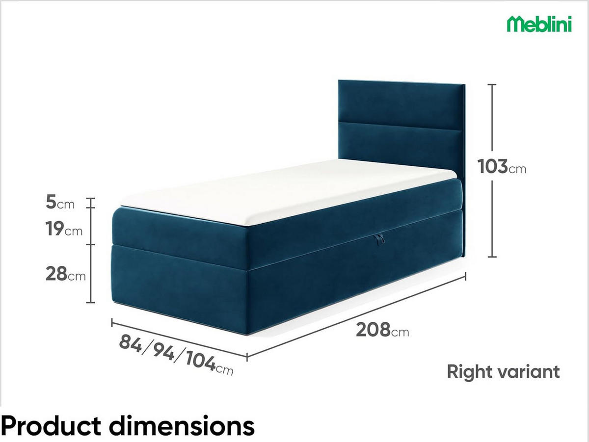 KINDERBETT MINO 1 - Dunkelblau, Holzwerkstoff (104/208cm) - Meblini