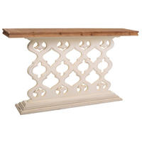 EINGANGSKONSOLE aus geschnitztem Holz 142x30x79 cmWeiße - Beige, Holz (30/142/78.5cm) - Wanderlust