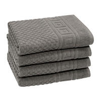 HANDTÜCHER, 4er-Set, 50x100 cm, 100% Baumwolle, Grau - Anthrazit, Textil (50/100cm) - Zollner