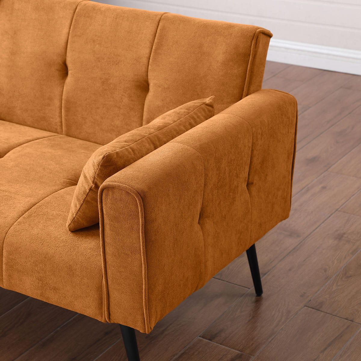 SCHLAFSOFA 175/71/71 cm Orange Cord - Orange, Textil (175/71/71cm) - Oxeza