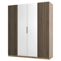 KLEIDERSCHRANK Kaja Eiche Evoke 200 cm - Eichefarben/Schwarz, Holzwerkstoff/Metall (200/239/61.9cm) - Selsey