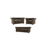 SITZGARNITUR 3+2+1 Chesterfield Flux Dunkelbraun Microfaser Vintageoptik - Dunkelbraun/Braun, Holz/Textil (203/72/86cm) - S-Style Möbel