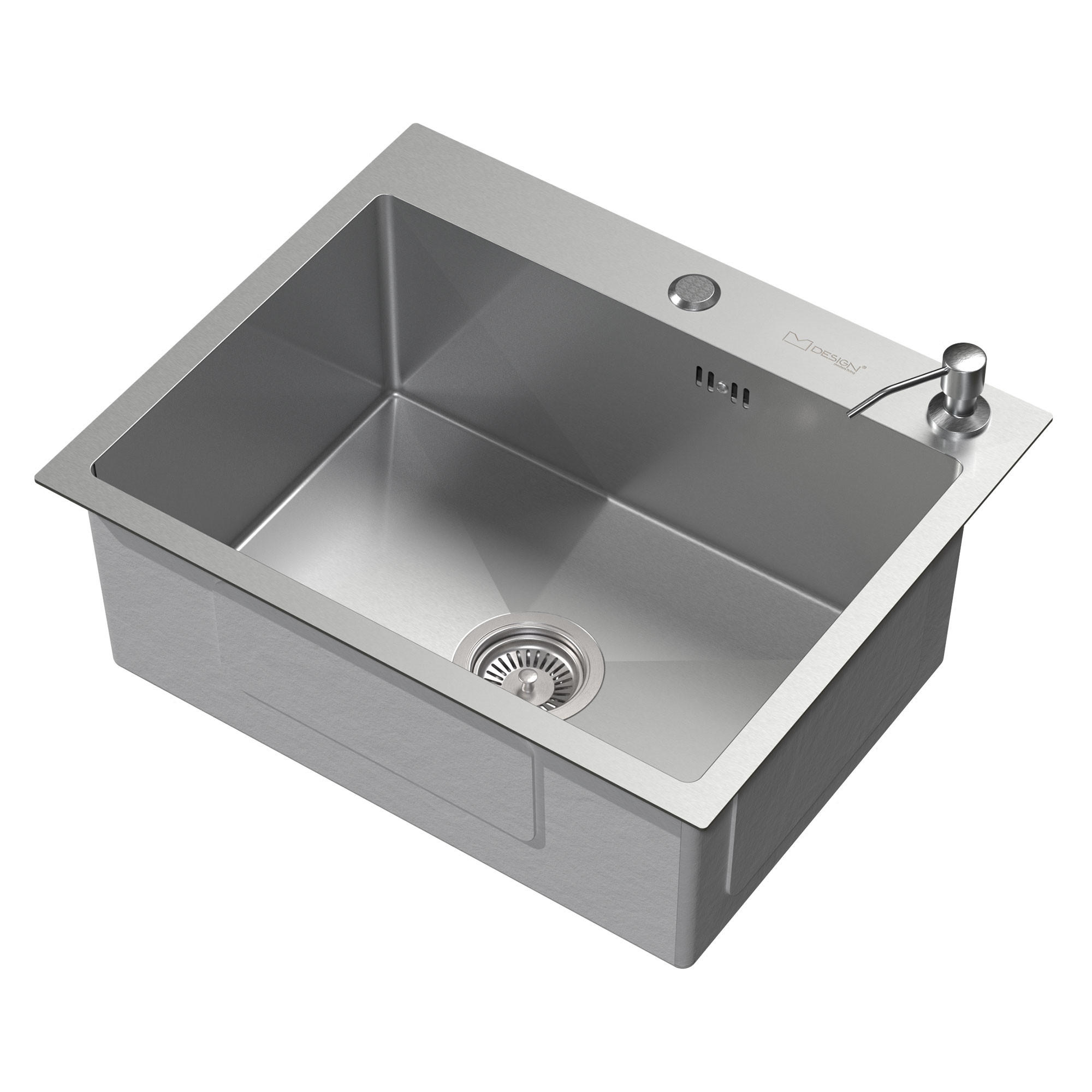 SPÜLBECKEN Edelstahl 55/45cm - Silberfarben, Metall (45/20/55cm) - ML-DESIGN