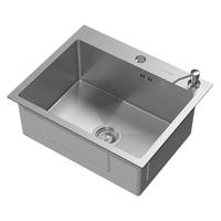 SPÜLBECKEN Edelstahl 55/45cm - Silberfarben, Metall (45/20/55cm) - ML-DESIGN