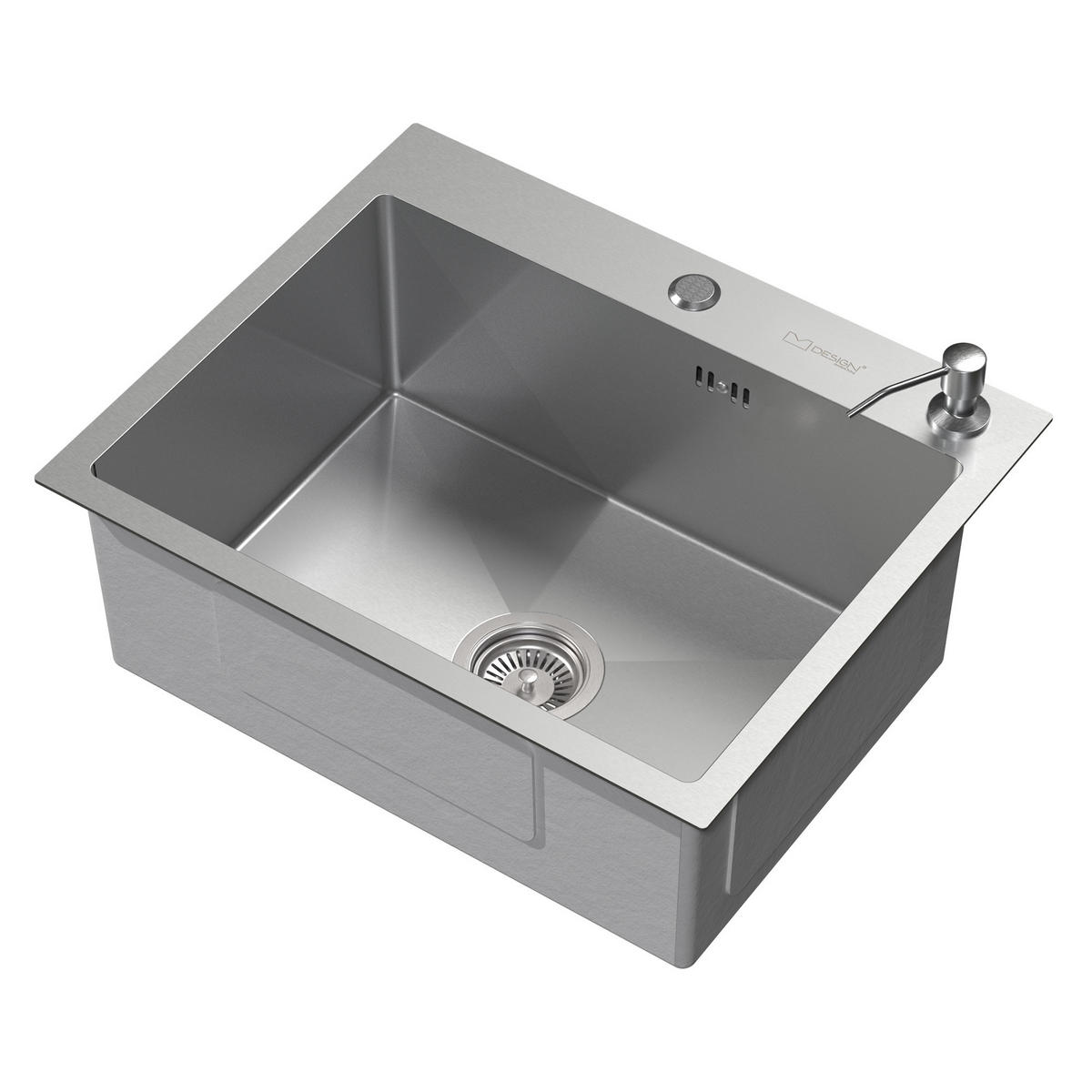 SPÜLBECKEN Edelstahl 55/45cm - Silberfarben, Metall (45/20/55cm) - ML-DESIGN