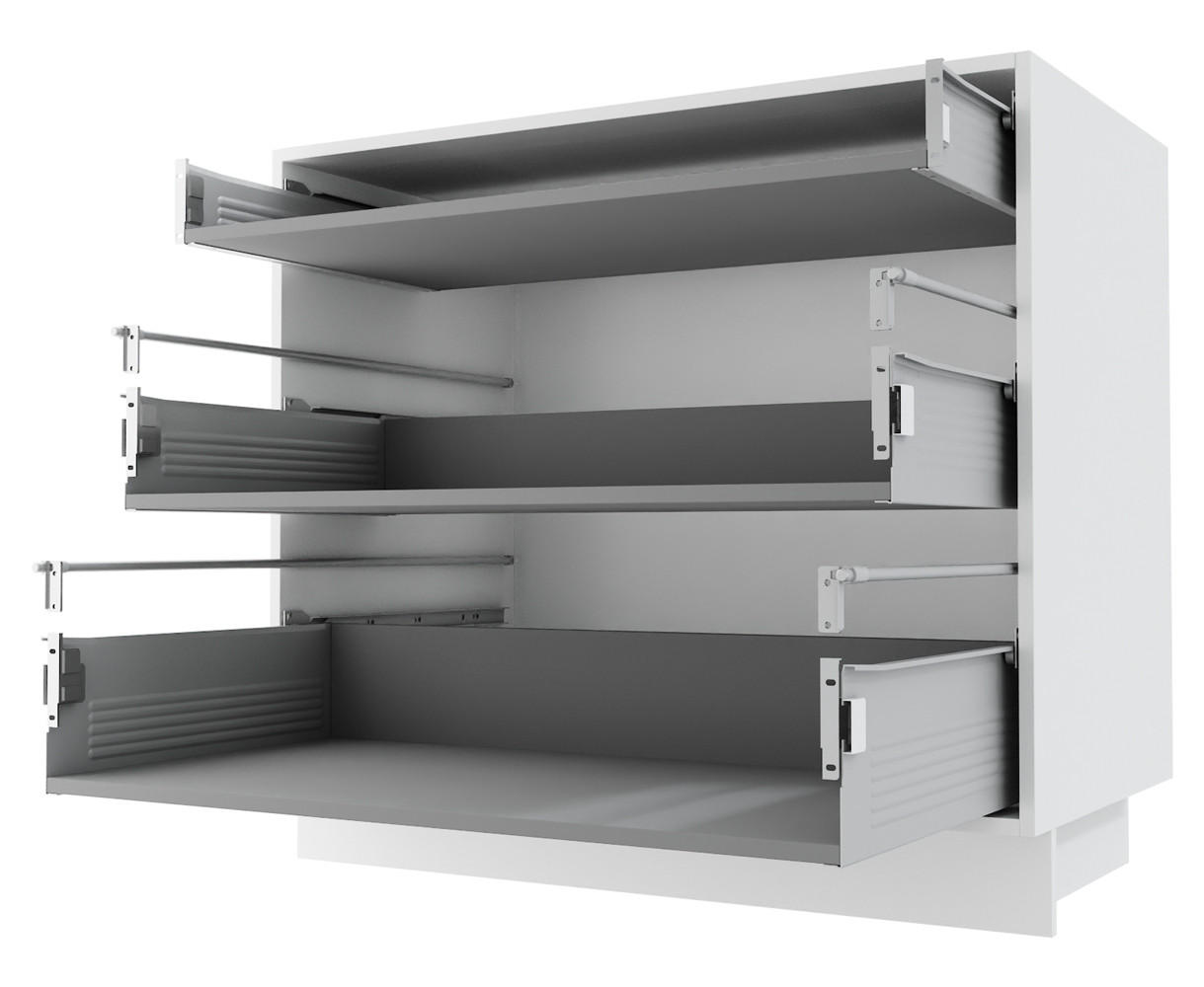 SCHUBLADENUNTERSCHRANK Kvantum D3M/90 90 / 50 / 82cm - Graphitfarben/Weiß, Holz/Holzwerkstoff (90/82/50cm) - Feldmann-Wohnen