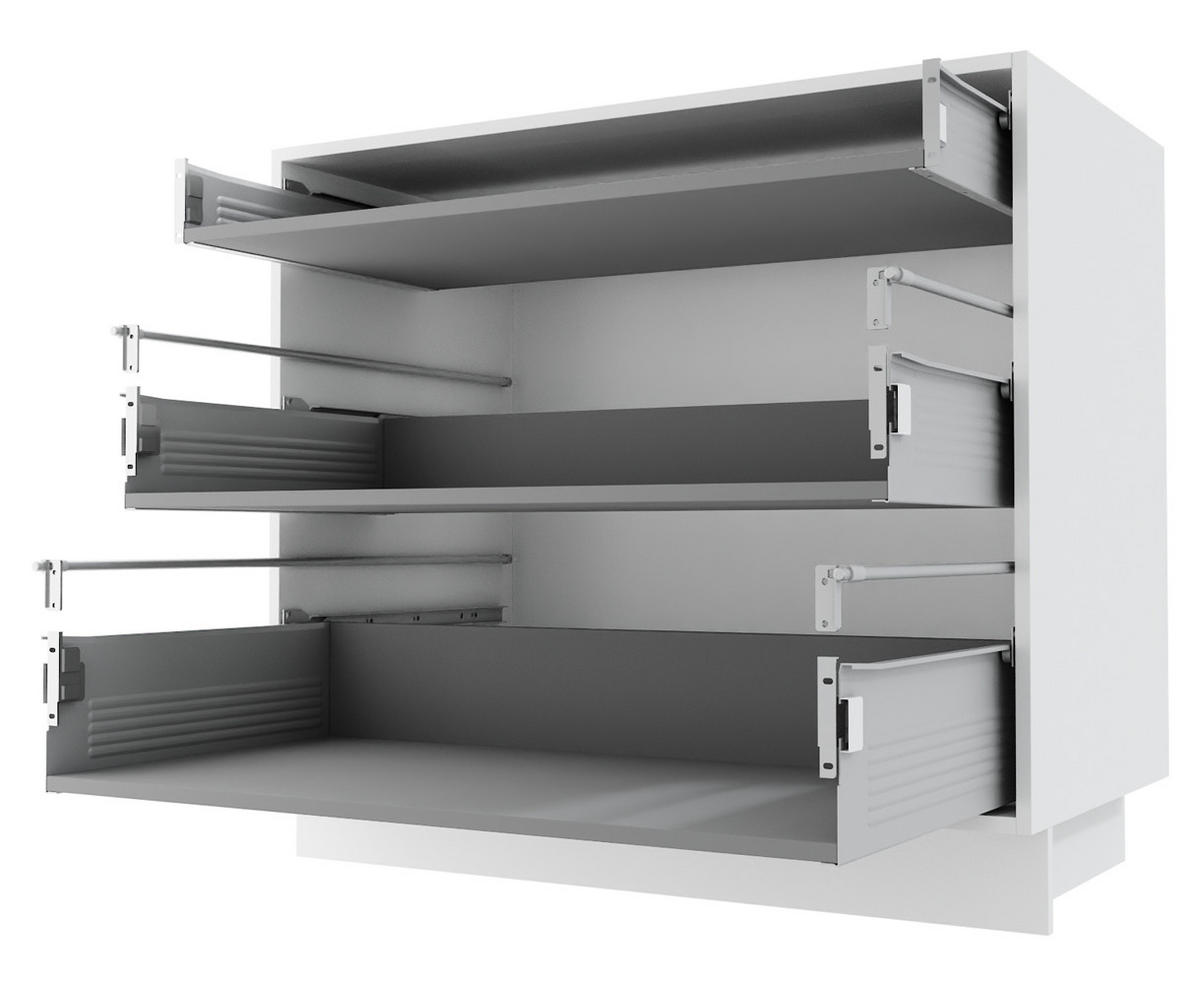 SCHUBLADENUNTERSCHRANK Kvantum D3M/90 90 / 50 / 82cm - Graphitfarben/Weiß, Holz/Holzwerkstoff (90/82/50cm) - Feldmann-Wohnen
