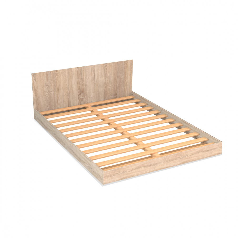 BETT mit Kopfteil LOFT / Bett 160x200 - Gebleichte Eiche Dekor - Sonoma Eiche, Holzwerkstoff (160/200cm) - Weber Industries