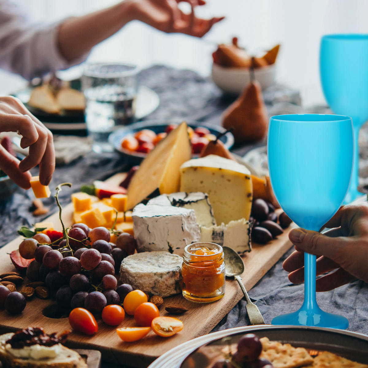 12xWEINGLÄSER - Türkis, Kunststoff (0.25L) - Relaxdays