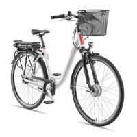 E-BIKE Cityrad Multitalent RC657 28 Zoll Elektrofahrrad 536,5 Wh Frontmotor 7-Gang-Kettenschaltung - Weiß, Metall (110cm) - Telefunken