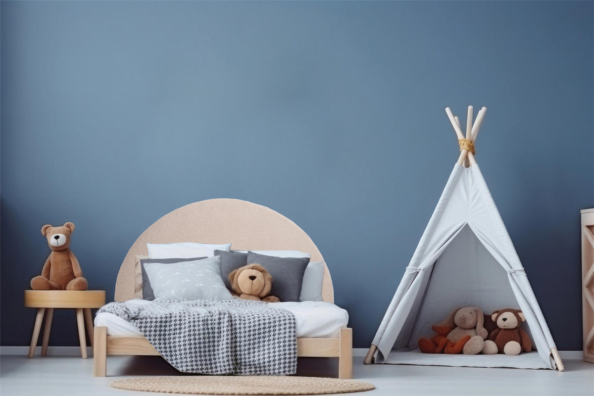 KINDERKOPFTEIL Gepolstertes aus Teddygewebe MOON - Beige, Textil (101/101/8cm) - RNT By Really Nice Things