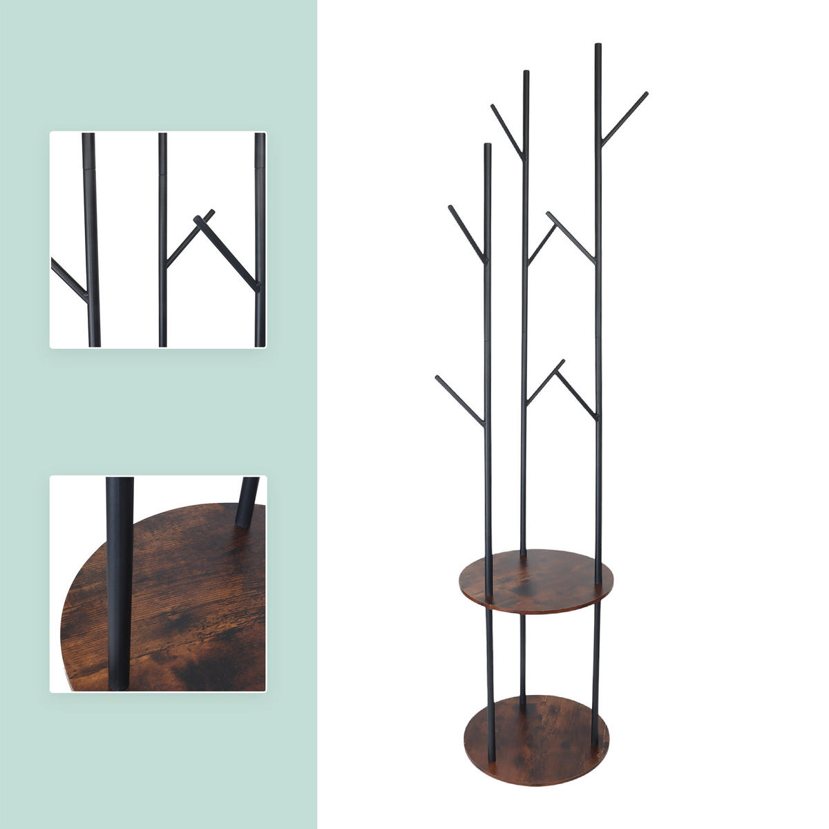 GARDEROBENSTÄNDER - Multicolor, Holzwerkstoff/Metall (40/175/40cm) - Relaxdays