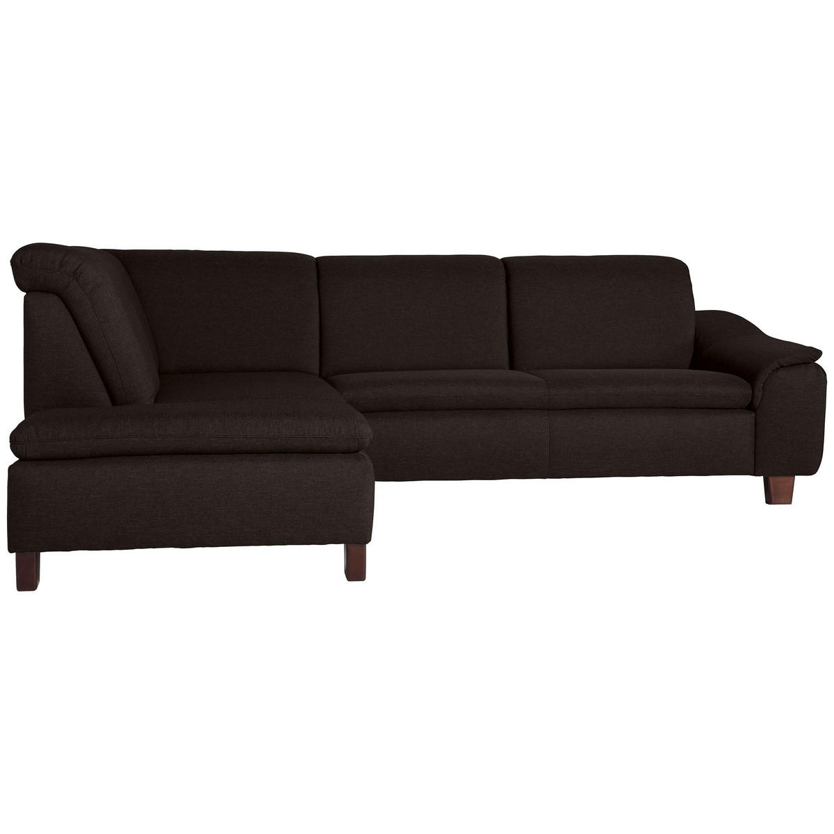 ECKSOFA mit Ottomane links Kaylil Flachgewebe schoko - Mokka, Kunststoff (187/247cm) - 58aufmkessel