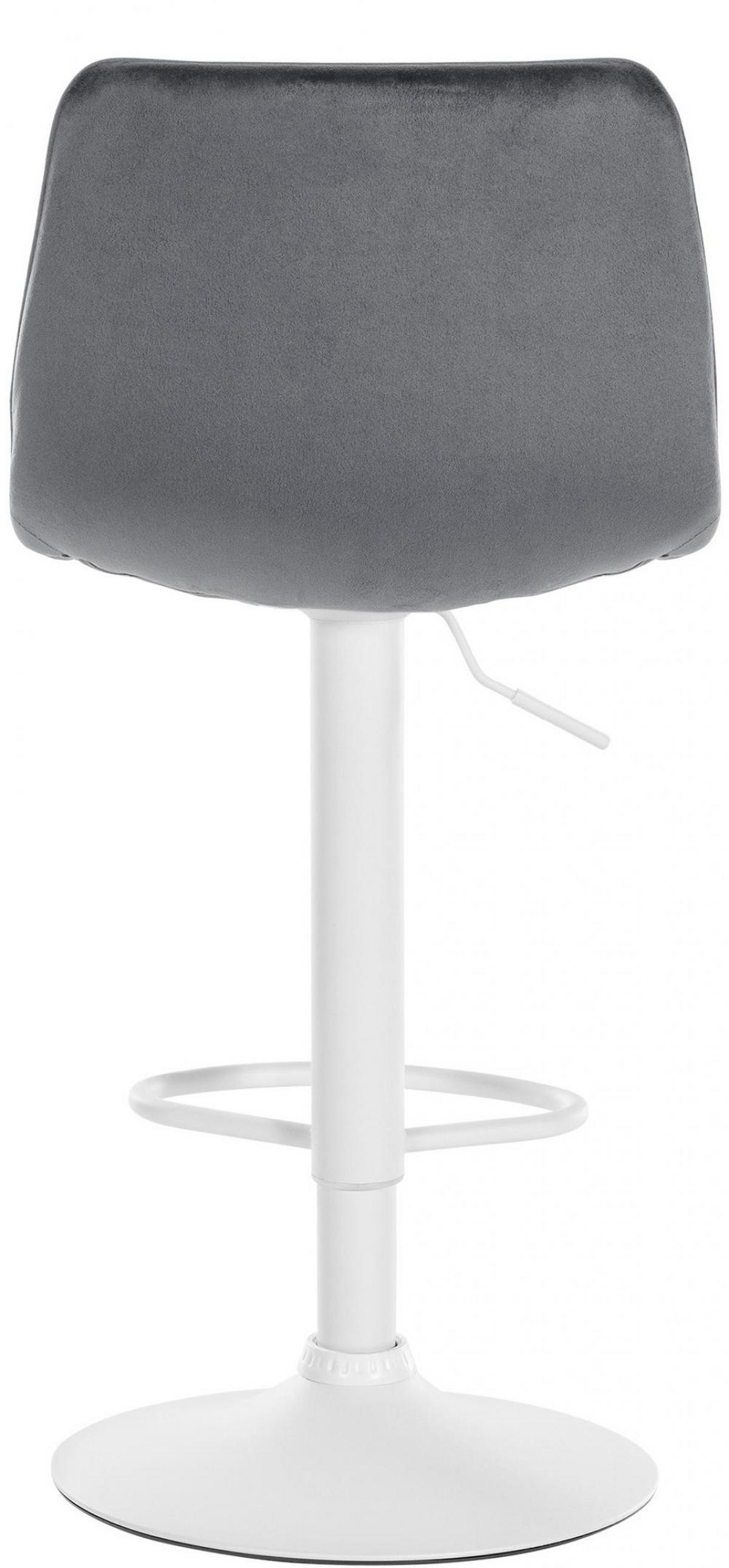 BARHOCKER Samt dunkelgrau - Dunkelgrau/Weiß, Textil/Metall (45/89/46cm) - CLP