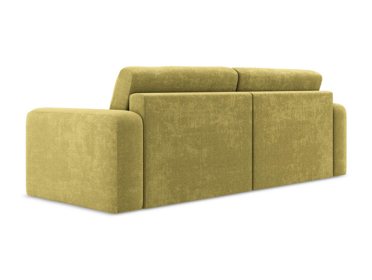 3-SITZER SOFA mit Schlaffunktion Chenille Stoff Grün - Limette/Schwarz, Kunststoff/Textil (244/79/102cm) - Makamii