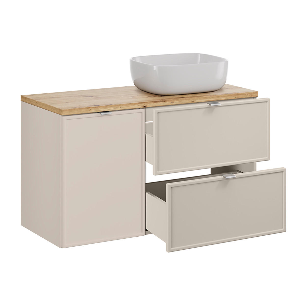 KOUPELNOVÝ NÁBYTEK 100.6cm Alba 2er-Set Kašmír - béžová, kompozitní dřevo (100.6/59/48cm) - Petits-meubles