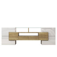 LOWBOARD Weiß und Gold 145/30/51 cm - Weiß, Holzwerkstoff (145/51/30cm) - PANGIVO