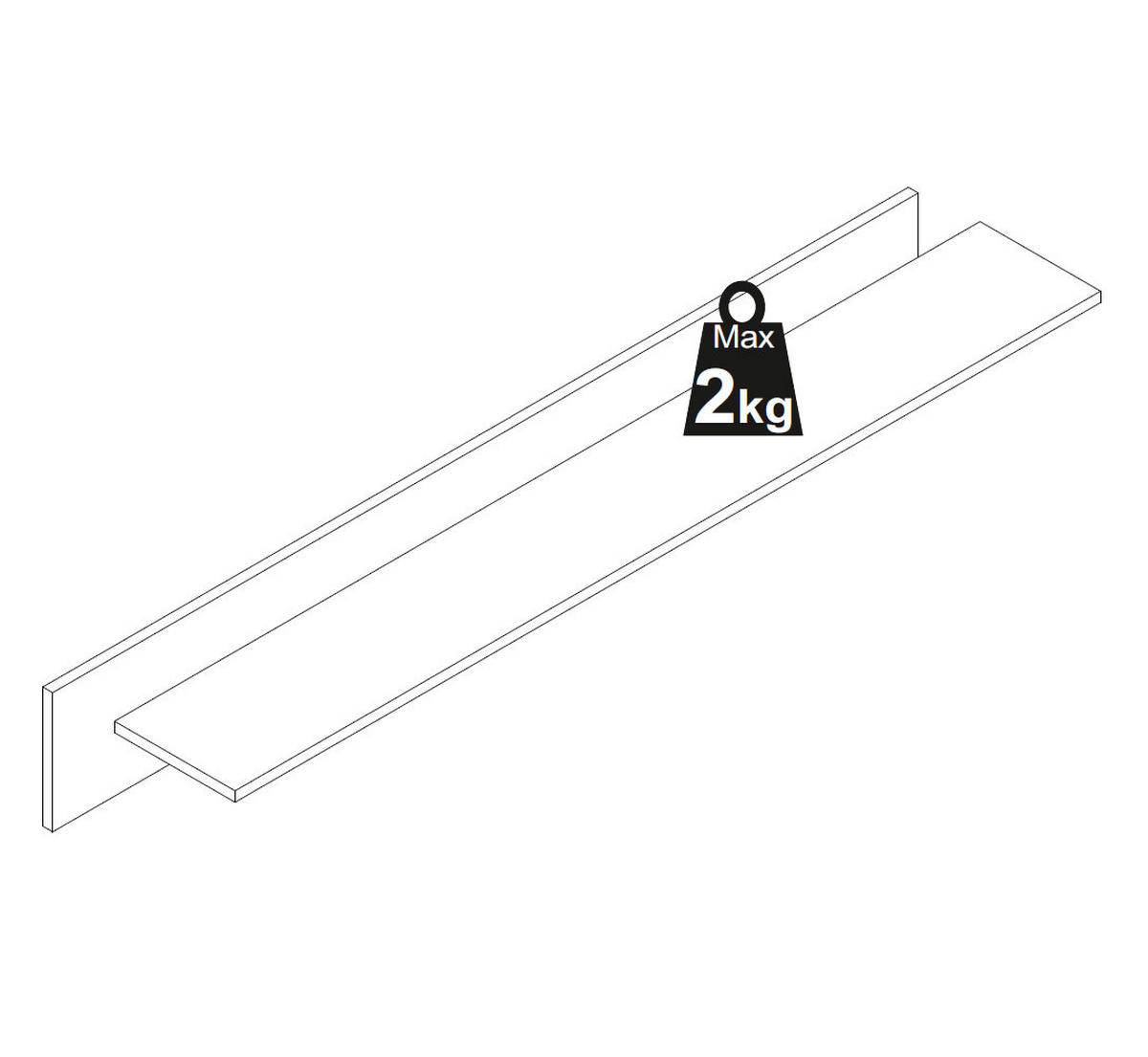 WANDREGAL Vigo weiß 150 / 21 / 20cm - Weiß, Holz/Holzwerkstoff (150/20/21cm) - Feldmann-Wohnen