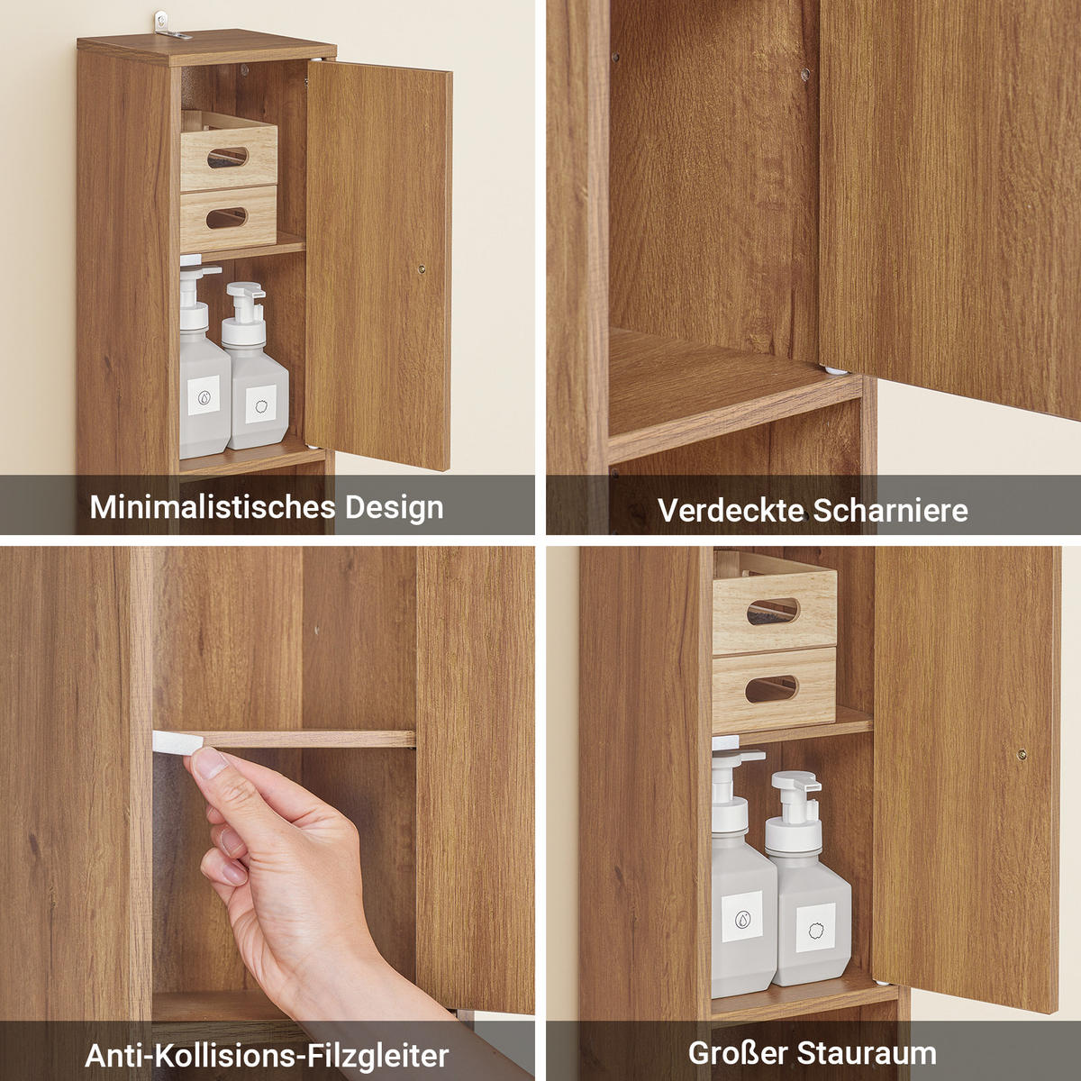 HOCHSCHRANK Vintage - Hellbraun, Holzwerkstoff (20/180/20cm) - SoBuy