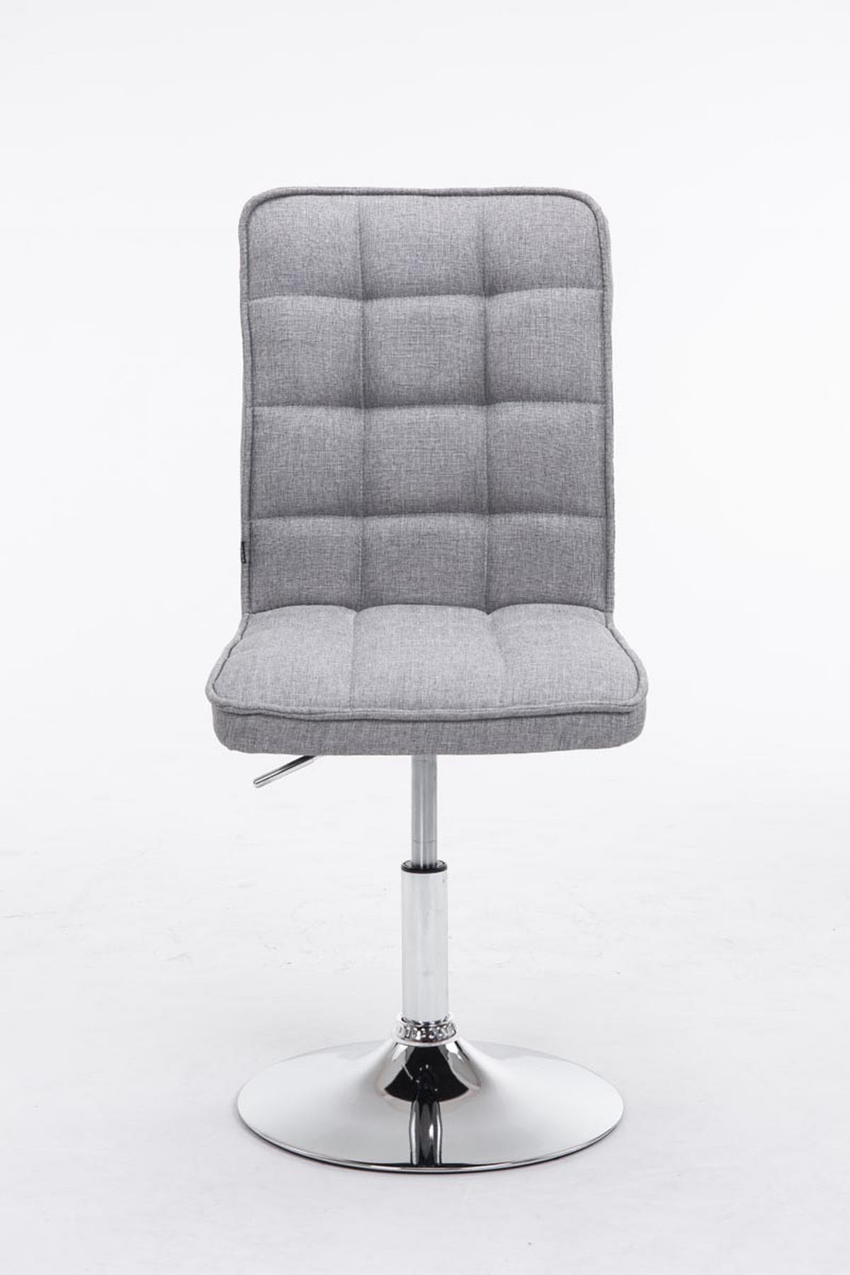 ESSZIMMERSTUHL Peko-Two Stoff, Gestell Metall in Chromoptik Hellgrau - Chromfarben/Grau, Textil/Metall (43/104/56cm) - TPFLiving