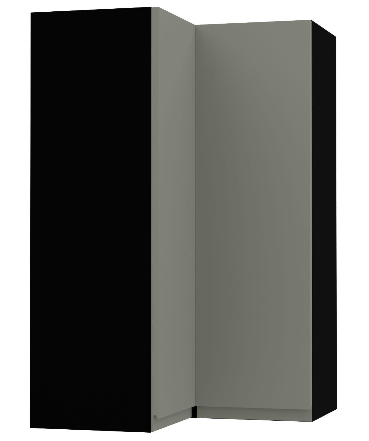 ECKHÄNGESCHRANK Avellino W14/60 Schwarz / Reed Green Acryl Matt 60 / 60 / 96cm - Schwarz/Grün, Holz/Holzwerkstoff (60/96/60cm) - Feldmann-Wohnen