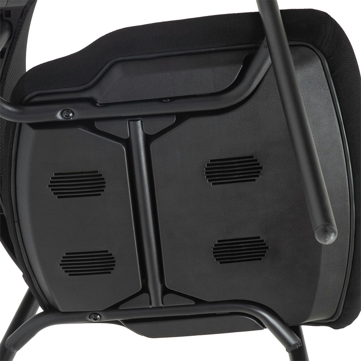 STAPELSTUHL 2er Set Metall Schwarz - Schwarz, Textil/Metall (58/86/60cm) - CLP