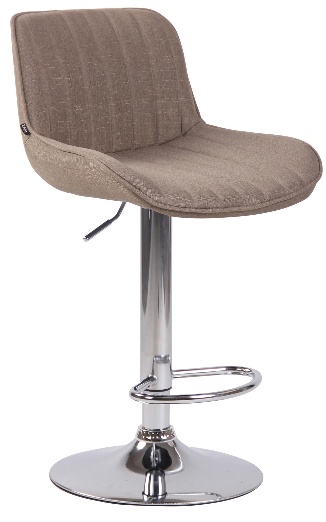 BARHOCKER Stoff taupe - Taupe/Chromfarben, Textil/Metall (50/86/50cm) - CLP