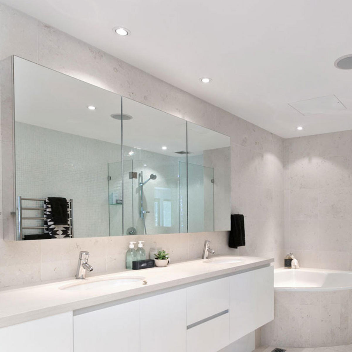 LED EINBAULEUCHTE Metall Silber rund 3er Set - Silberfarben, Metall (8/8/11cm)