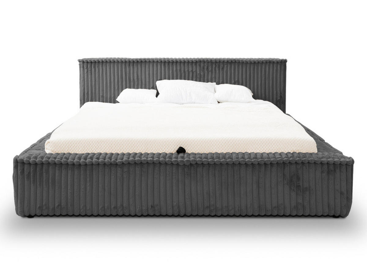 POLSTERBETT Lago 160x200 Dunkelgrau - Dunkelgrau, Textil (160/200cm) - Graingold