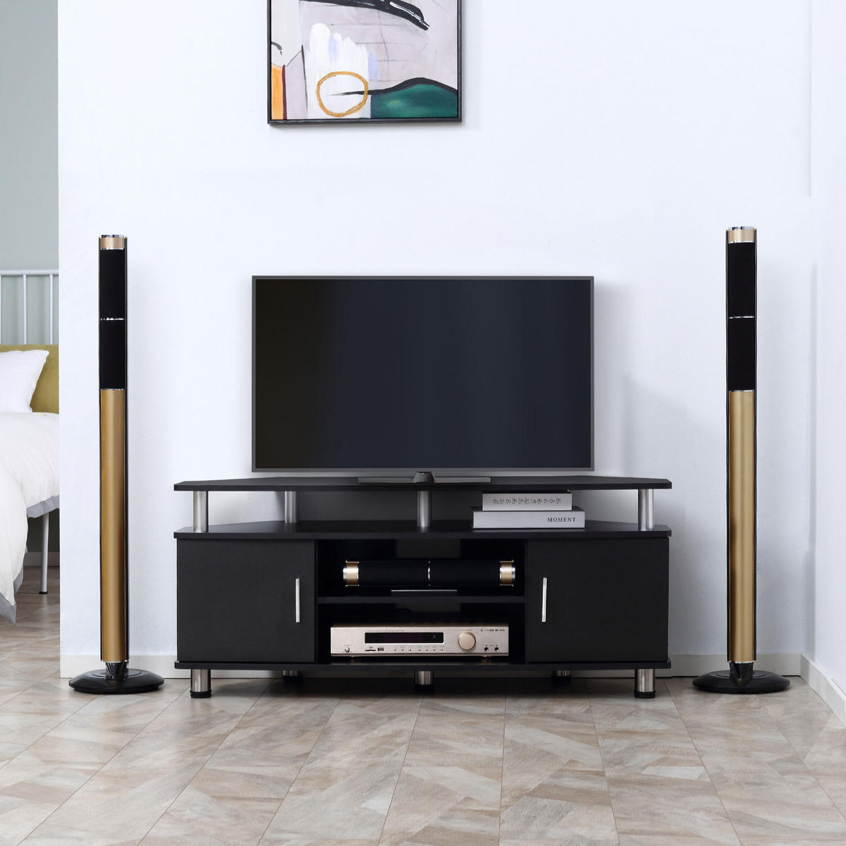 TV-MÖBEL Schwarz 1 Stück - Schwarz, Holzwerkstoff (120/52/39.5cm) - GiPP